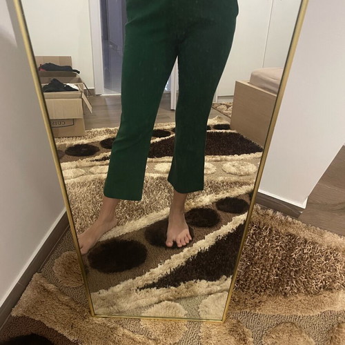 Zara crop pants green like new, size S