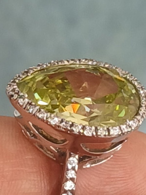 Oxette silver 925 ring with sparkling crystals, 16 mm