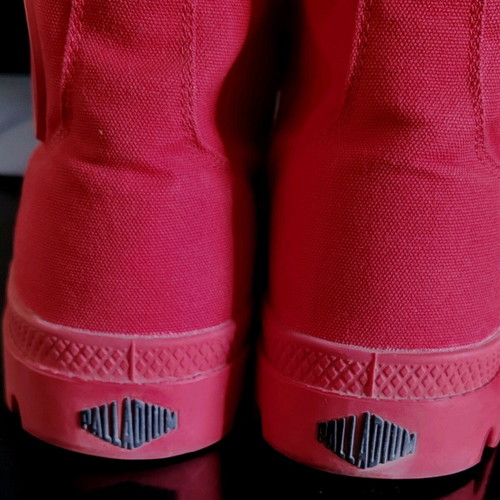 Palladium canvas boots like new, size 44, red