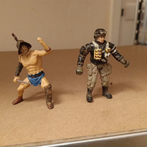 Chap Mei gladiator and action soldier figure set, used