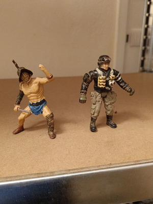 Chap Mei gladiator and action soldier figure set, used