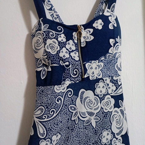 Women's short dress new, size M/L, blue with zipper