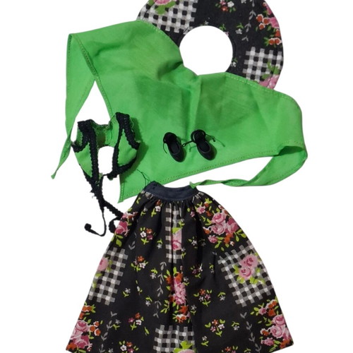 Vintage El Greco Bibi-Bo party dress set used, 80s accessories