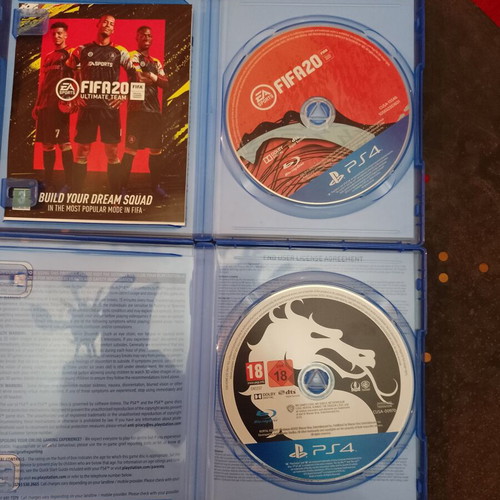 FIFA 20 Champions Edition and Mortal Kombat X PlayStation 4 games like new