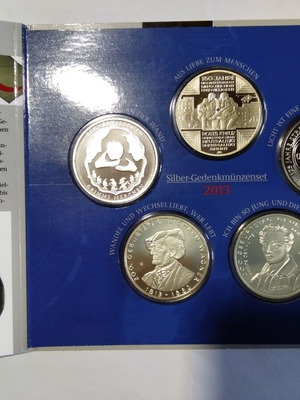 Silver proof commemorative edition 2013 Deutshe Bank new