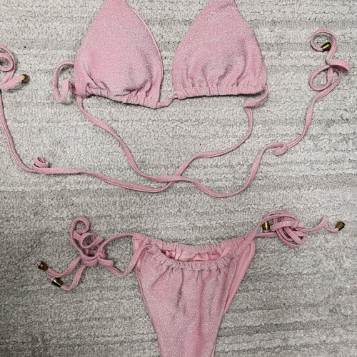 Brazilian bikini set with shine new, pink, Decoro
