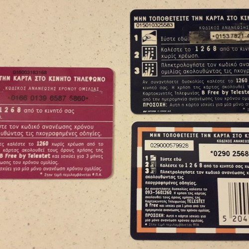 Telestet phone talk time renewal cards used, pack of 3 open
