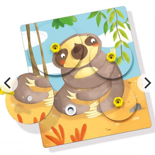 Quercetti Play Montessori Giro Puzzle new with 4 animal puzzles