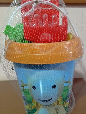 Beach bucket new with sand toys and accessories