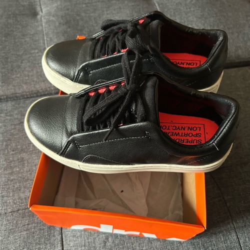 Superdry women's leather sneakers size 36 used, black
