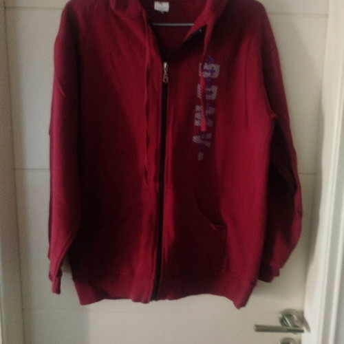 Body Move cotton sports hoodie jacket new, size medium, burgundy