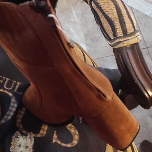 Castor ankle boots new leather brown size 40 heel 10 cm