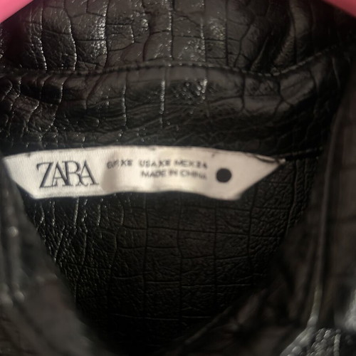 Zara vintage crocodile leather shirt, black, size S