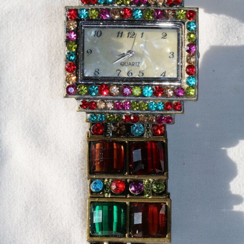 Antique diamond watch with zircon crystals new