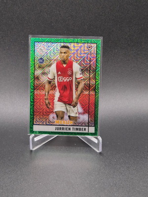 Topps Merlin Collection Chrome UCL Green Mojo Jurrien Timber #9 Rookie RC used