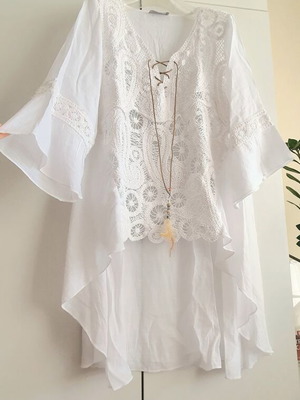 Tunics 100% cotton new, size L, white