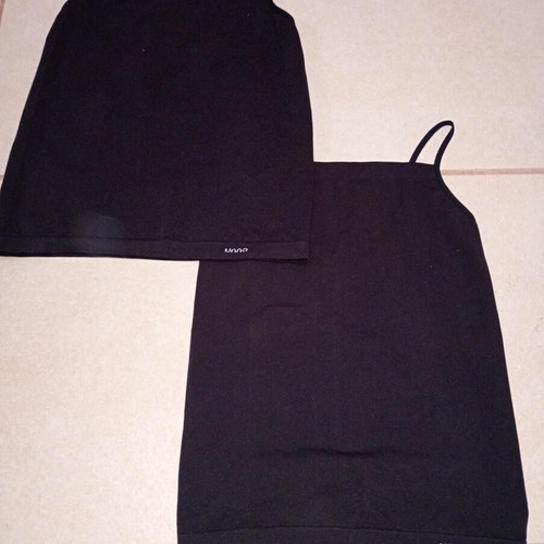 Unno women's polyester tank tops ×2, black, medium and large