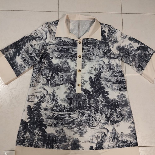 SHEIN Curve Vintage Toile de Jouy Midi Dress Tunic, 1XL