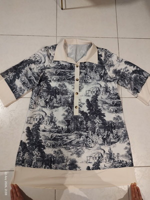 SHEIN Curve Vintage Toile de Jouy Midi Dress Tunic, 1XL
