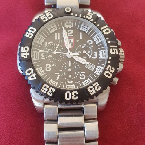 Luminox Navy Seal Steel Colormark Chronograph 3180 men's watch, silver