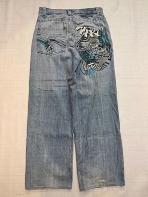 Southpole y2k Jeans σαν καινούργιο, μέγεθος M, άσπρο και τιρκουάζ