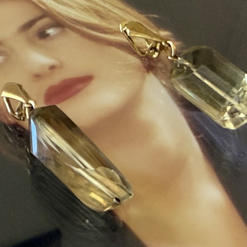 Smoky Quartz Earrings vintage, like new