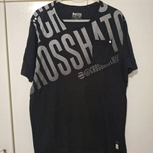 Crosshatch men's t shirt used XL black gray wide fit
