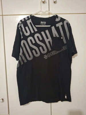 Crosshatch men's t shirt used XL black gray wide fit