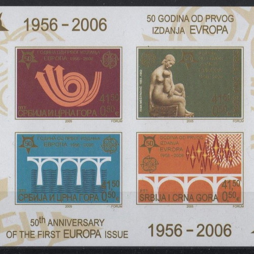 Serbia and Montenegro 2005 stamps, 50th anniversary of EUROPA CEPT, mint