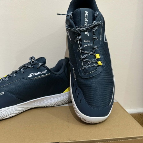 Babolat Sfx Evo tennis shoes like new, size 45, blue