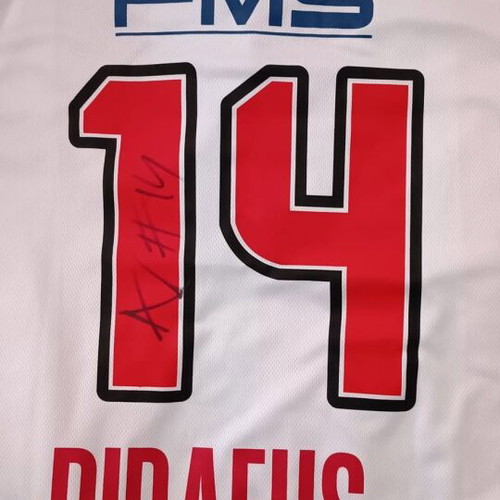 Sasha Vezenkov signed Olympiacos basketball jersey 2022-2023