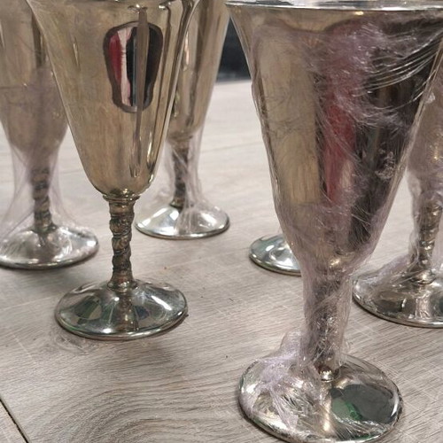 Rogers Silverplate glasses set of 6 like new, collectible