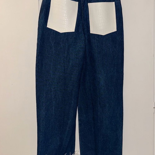 Mom Fit Jean Milkwhite καινούργιο, λευκά πούπουλα και δερματίνη