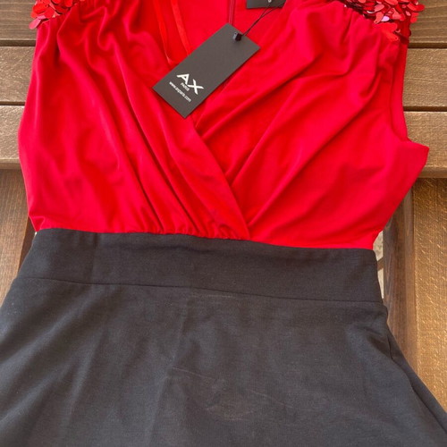 Ax Paris dress two-tone, new, size XL, black and red