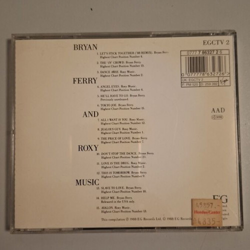 Bryan Ferry The Ultimate Collection CD used, rock