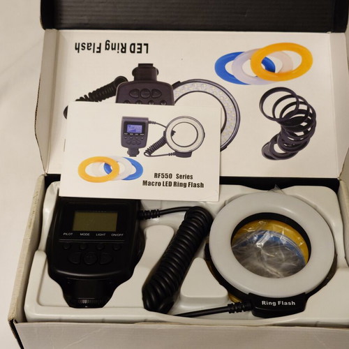 Macro LED ring flash new, Sony Alpha/Minolta hot shoe