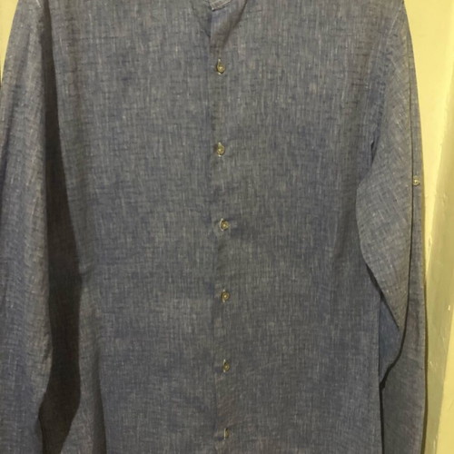 Fusaro Antonio 100% linen shirt with mandarin collar, like new