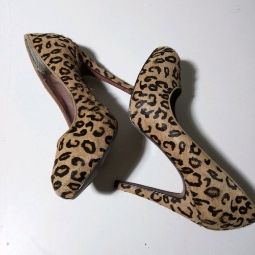 Leather pumps like new, size 37.5, beige and brown