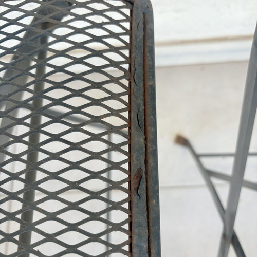 Folding metal outdoor chairs set of 2 used with mesh