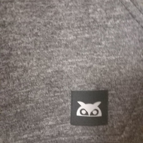 Owl sweatshirt used, gray, size L, cotton, warm fleece inside