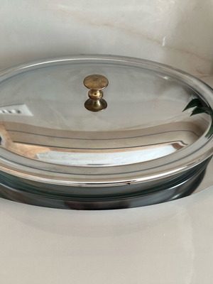 Σετ δίσκος σερβιρίσματος με γυάλινο Pyrex και καπάκι καινούργιο