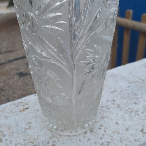 Retro glass vase 22cm height and 12cm diameter, used