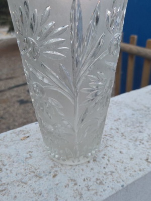Retro glass vase 22cm height and 12cm diameter, used
