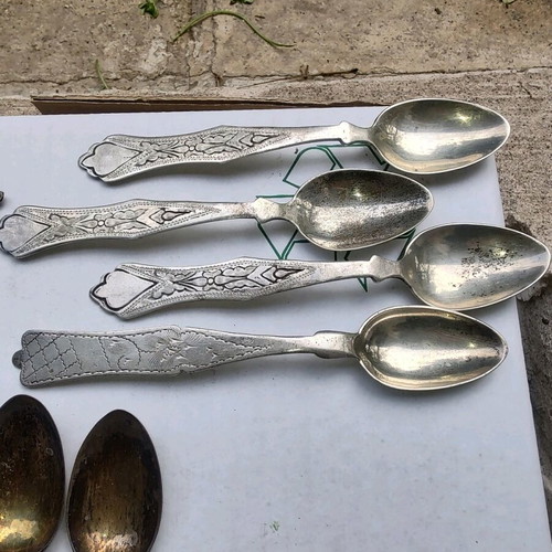 Silver spoons used from Smyrna, set of 13 pieces
