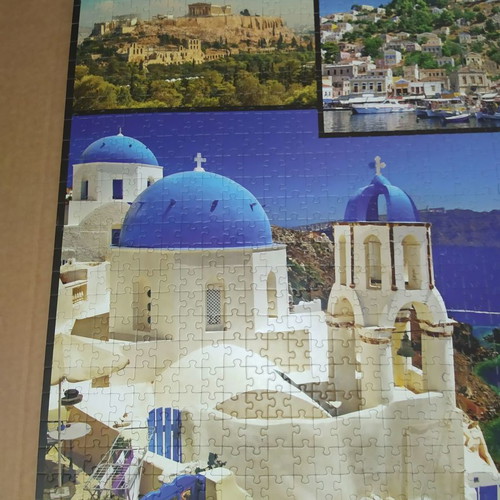 Greece landscapes puzzle used, ready and glued 48x68.5 cm