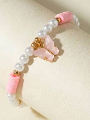 Elastic bracelet with butterfly charm