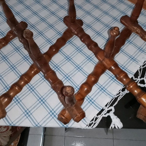 Vintage triptych coat rack 1940s, like new, brown wood 80x25