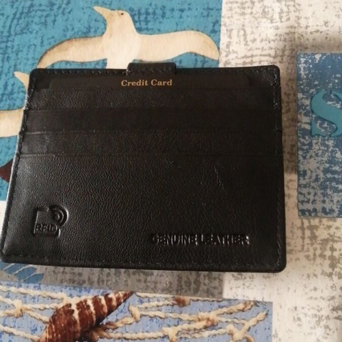 Diplomat leather card holder new with RFID and clip closure