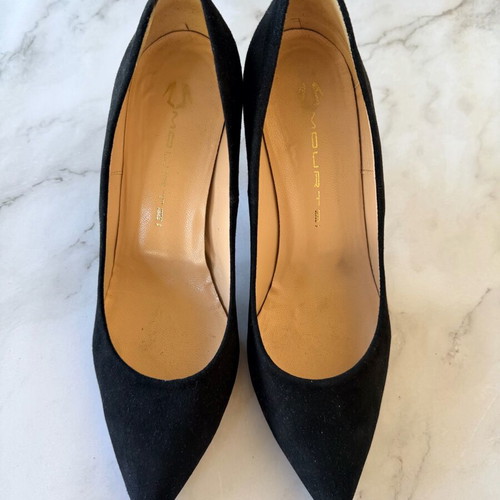Mourtzi suede black pump used, size 39