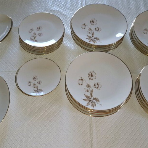 Scherzer porcelain dinnerware set used, pack of 35 pieces